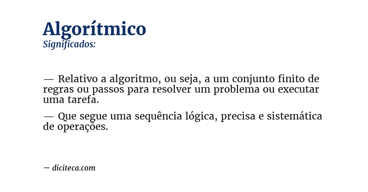 Significado de algorítmico