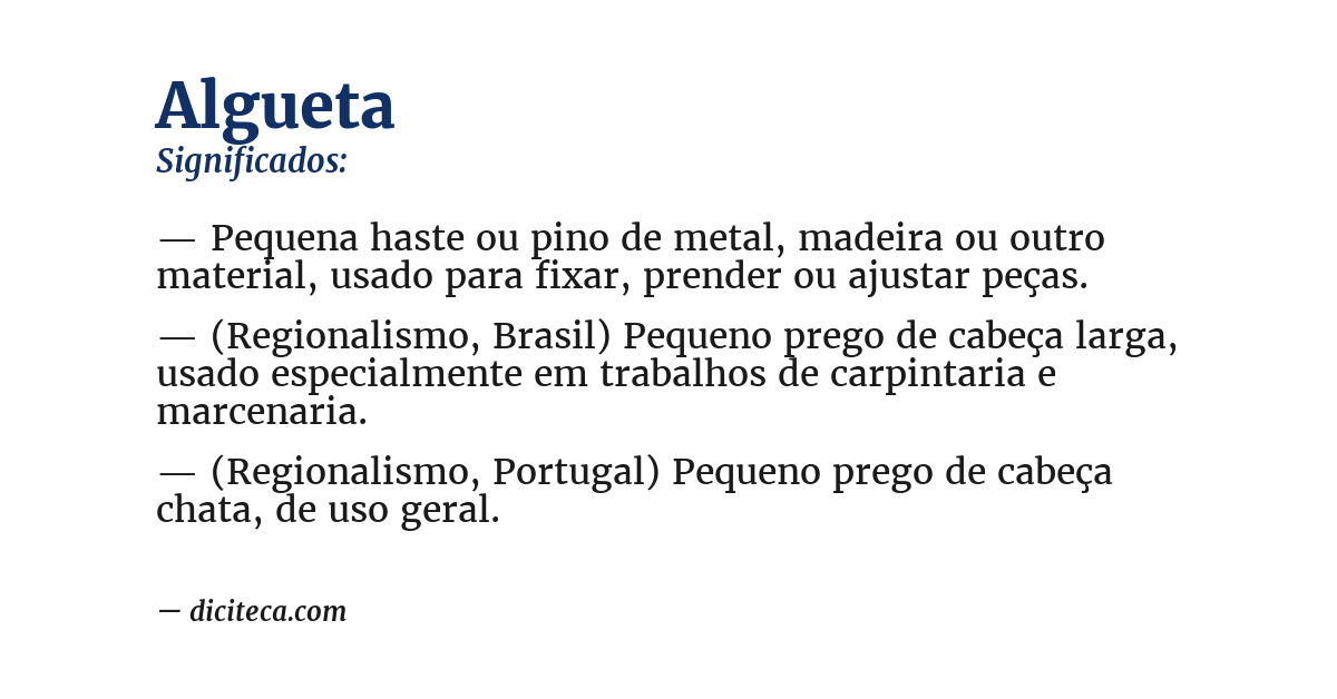 Significado de algueta
