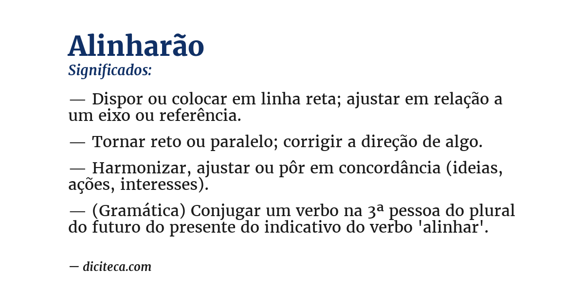 Significado de alinharão