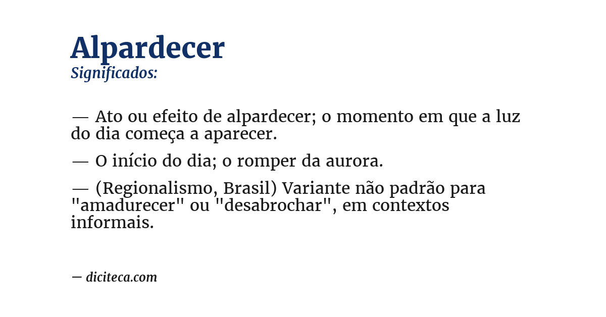 Significado de alpardecer