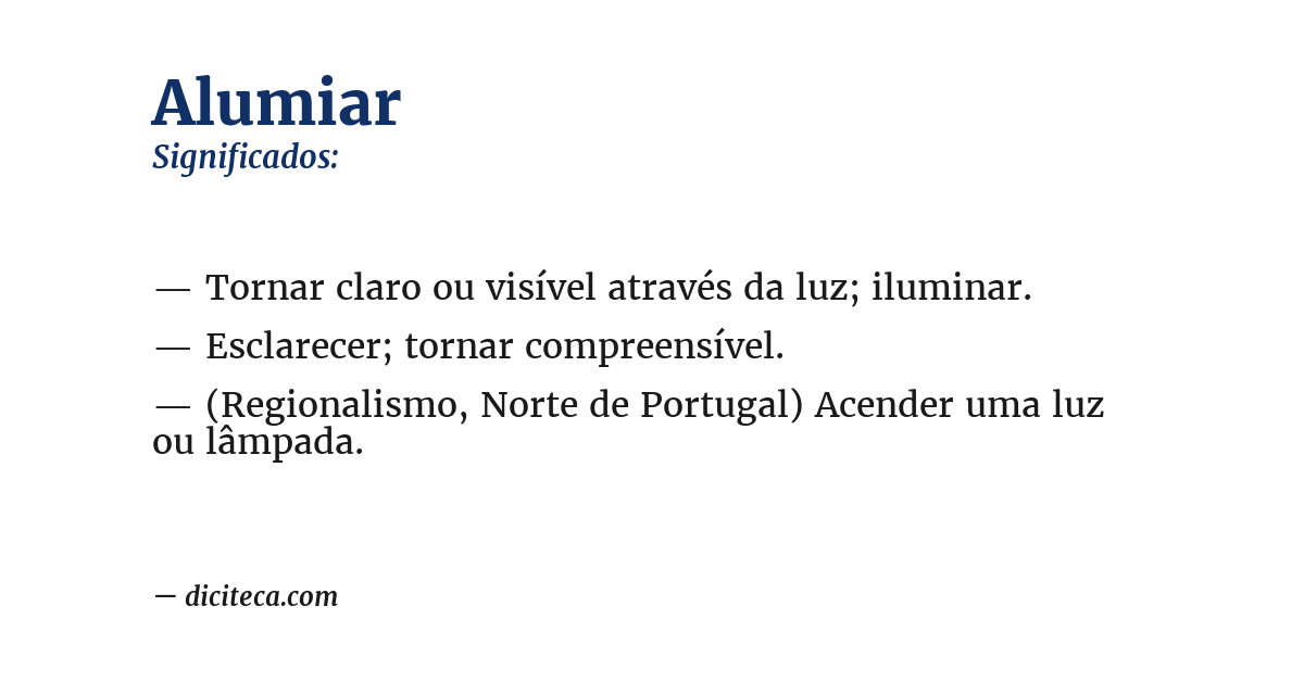 Significado de alumiar