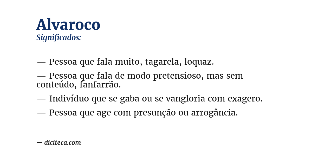 Significado de alvaroco