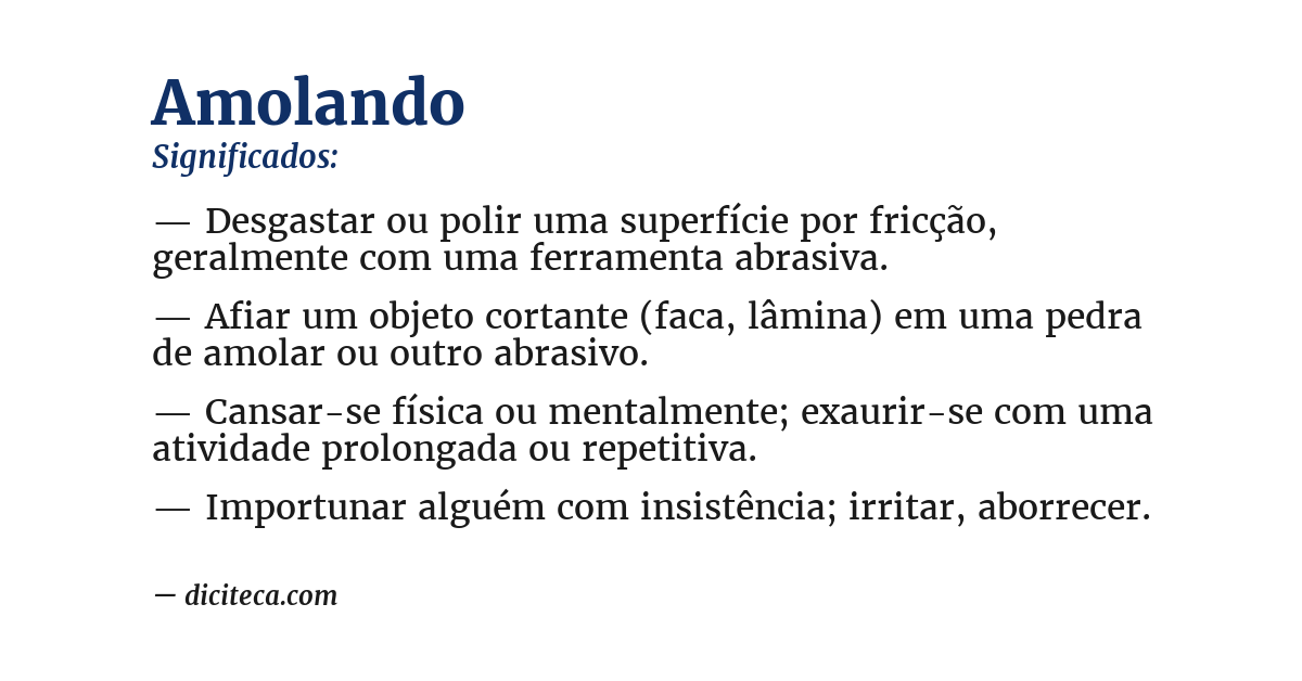 Significado de amolando