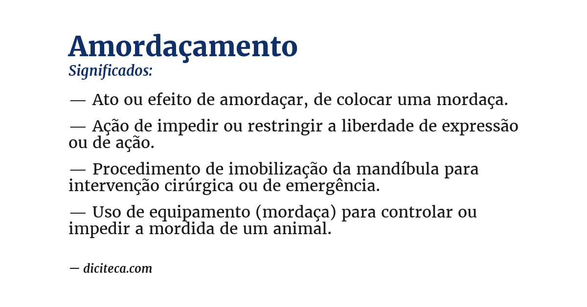 Significado de amordaçamento