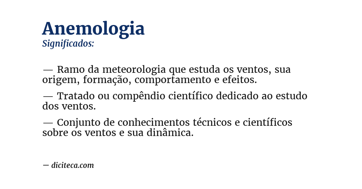 Significado de anemologia