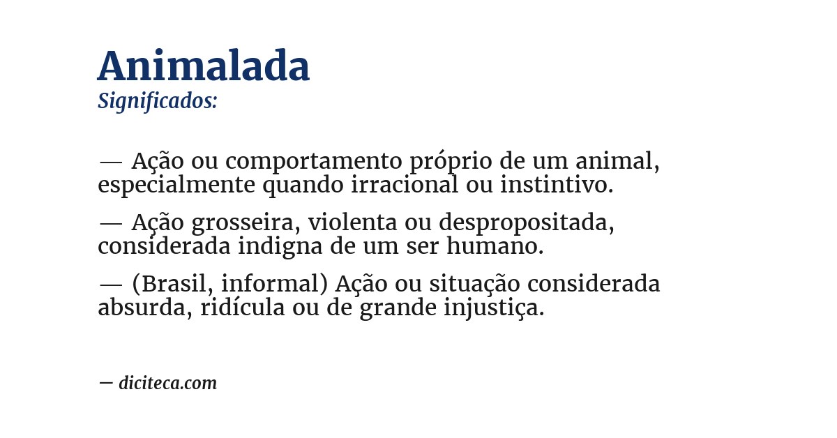 Significado de animalada