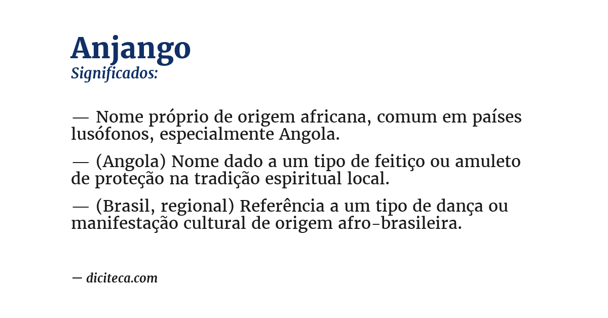 Significado de anjango