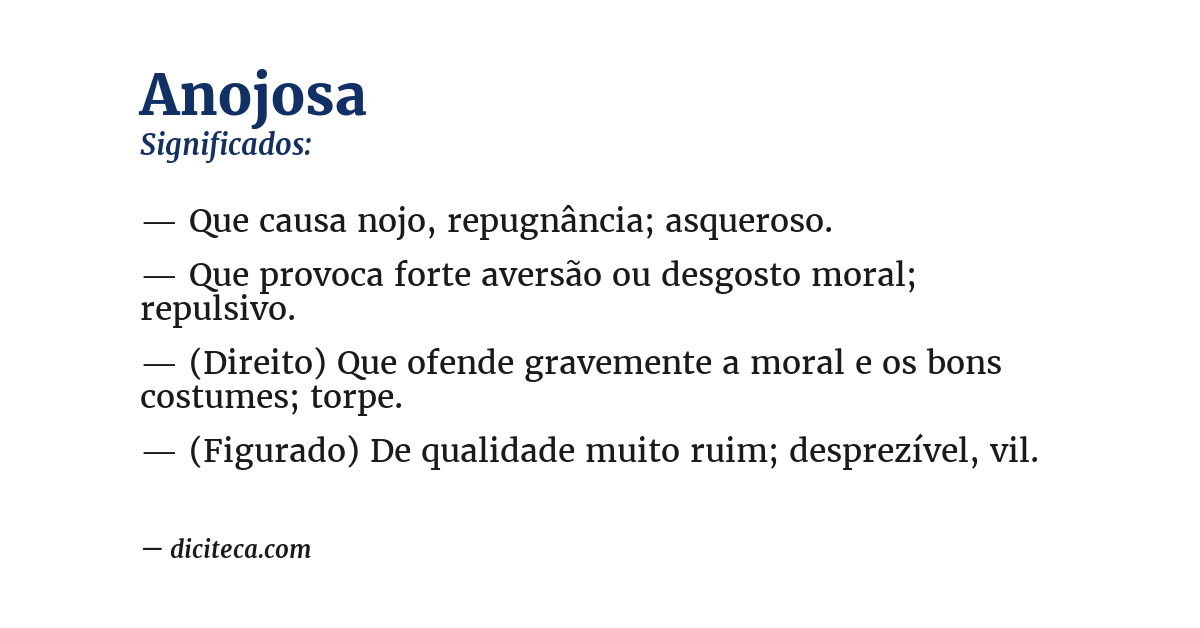 Significado de anojosa