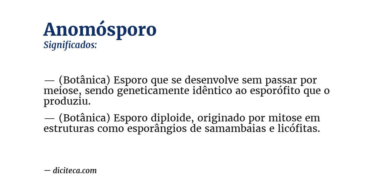 Significado de anomósporo