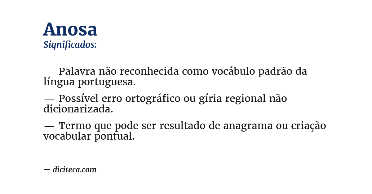 Significado de anosa