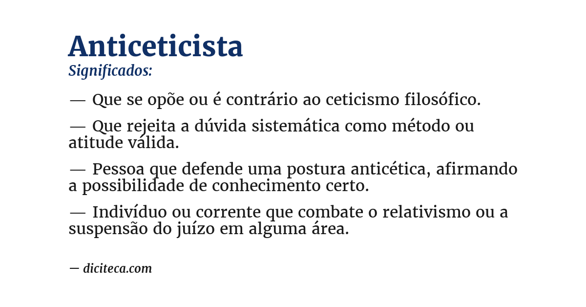 Significado de anticeticista