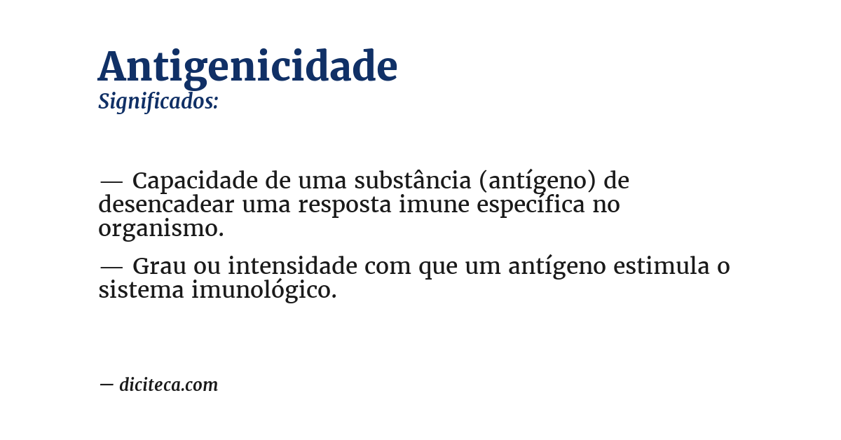 Significado de antigenicidade