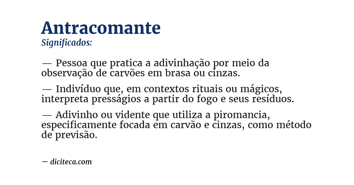 Significado de antracomante
