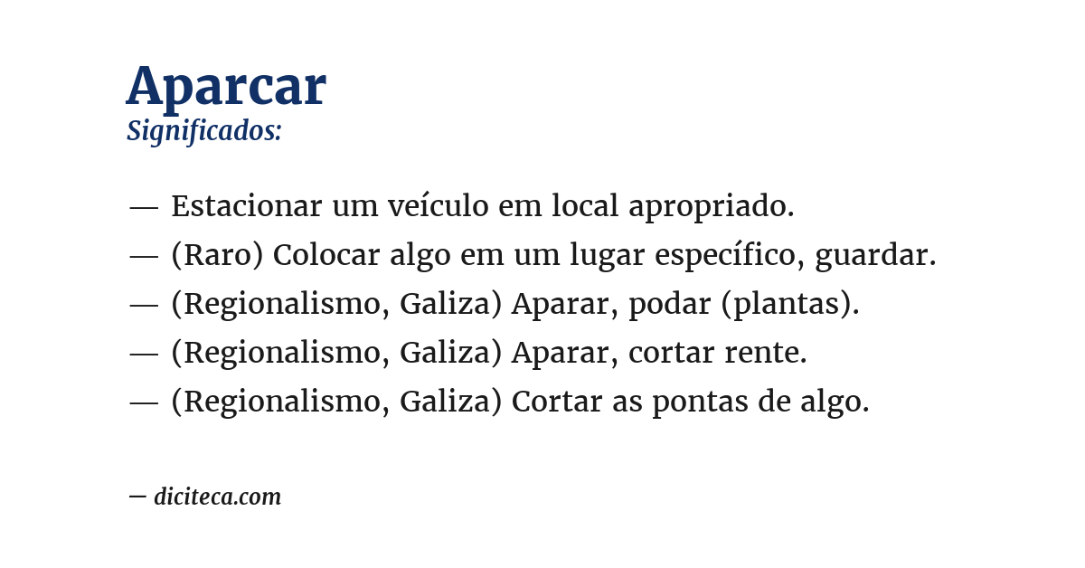 Significado de aparcar