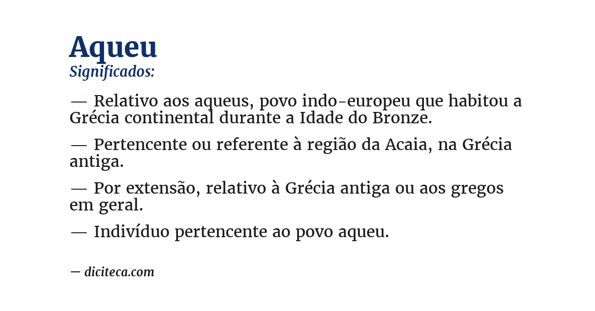 Significado de aqueu
