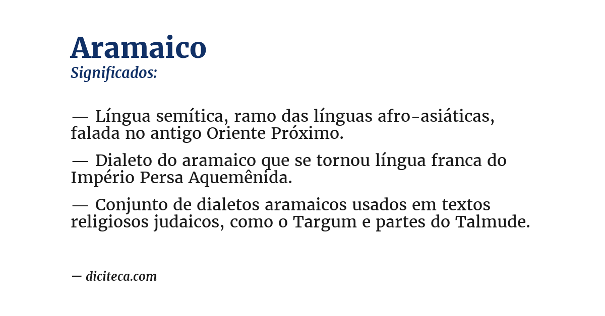 Significado de aramaico