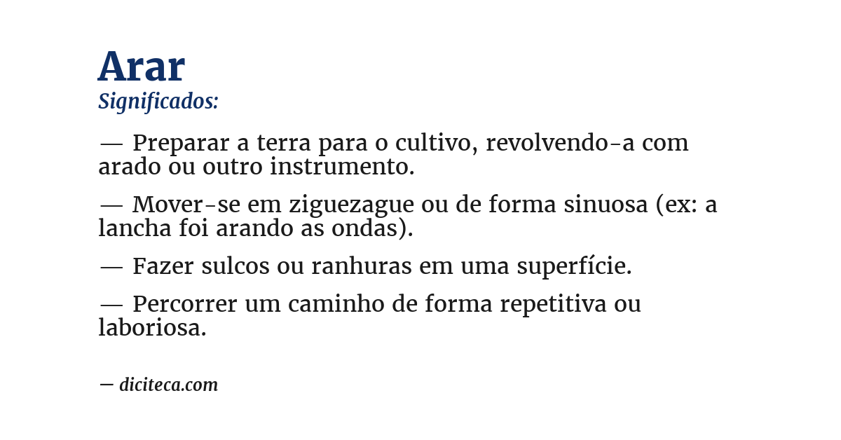 Significado de arar