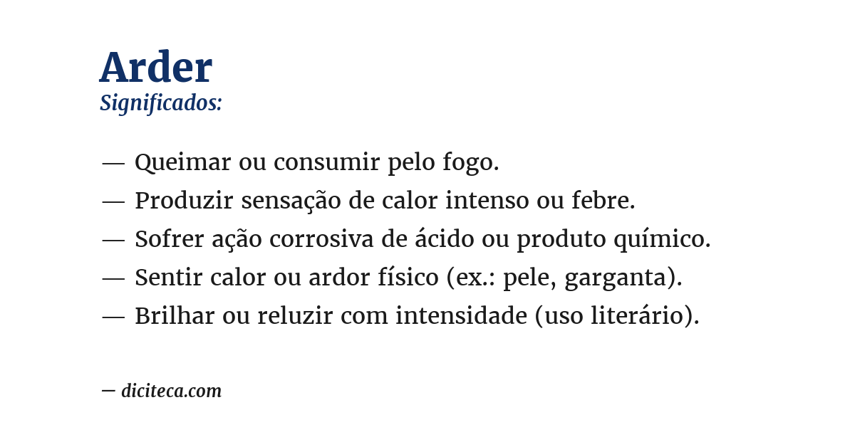 Significado de arder