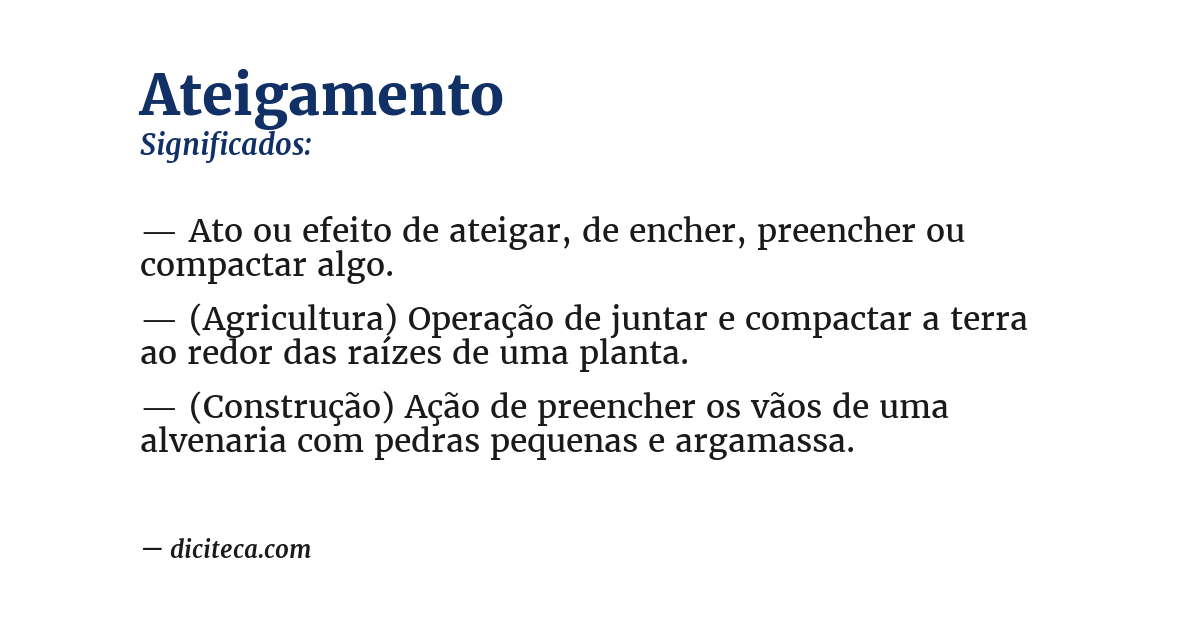 Significado de ateigamento