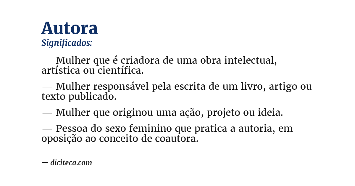 Significado de autora