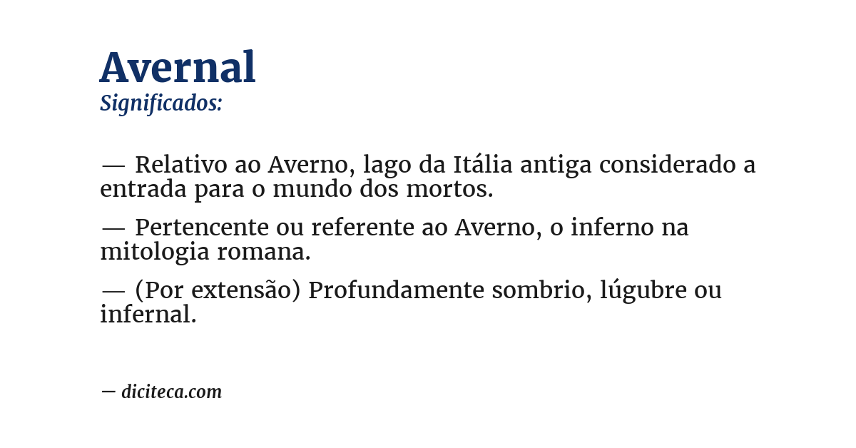 Significado de avernal