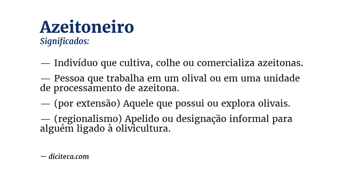 Significado de azeitoneiro