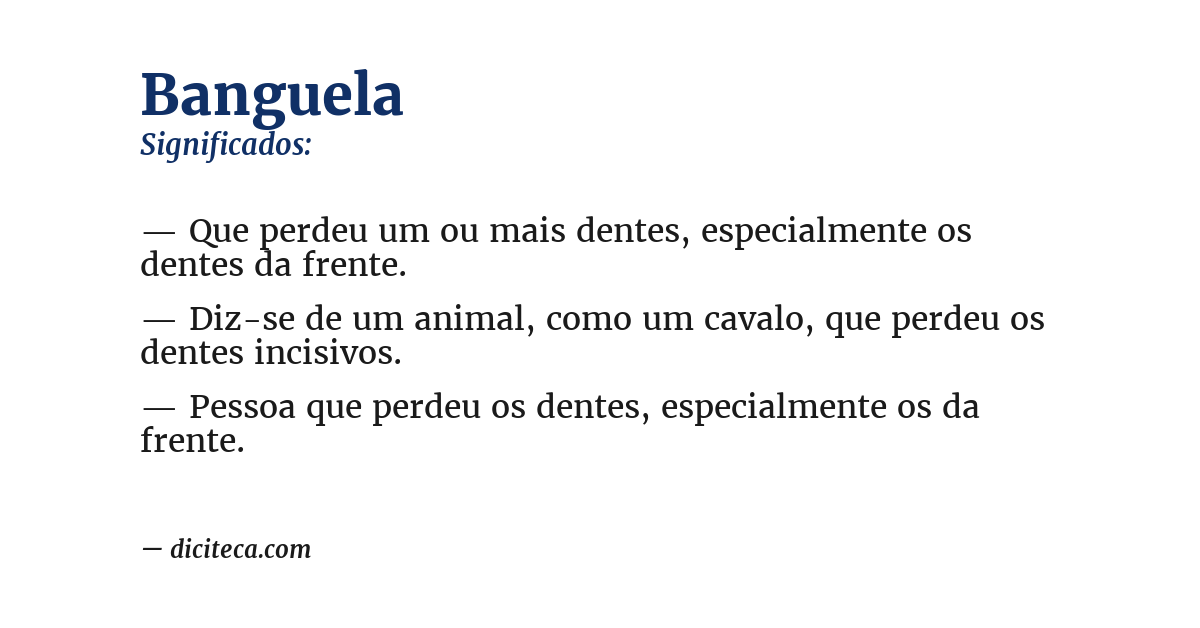 Significado de banguela