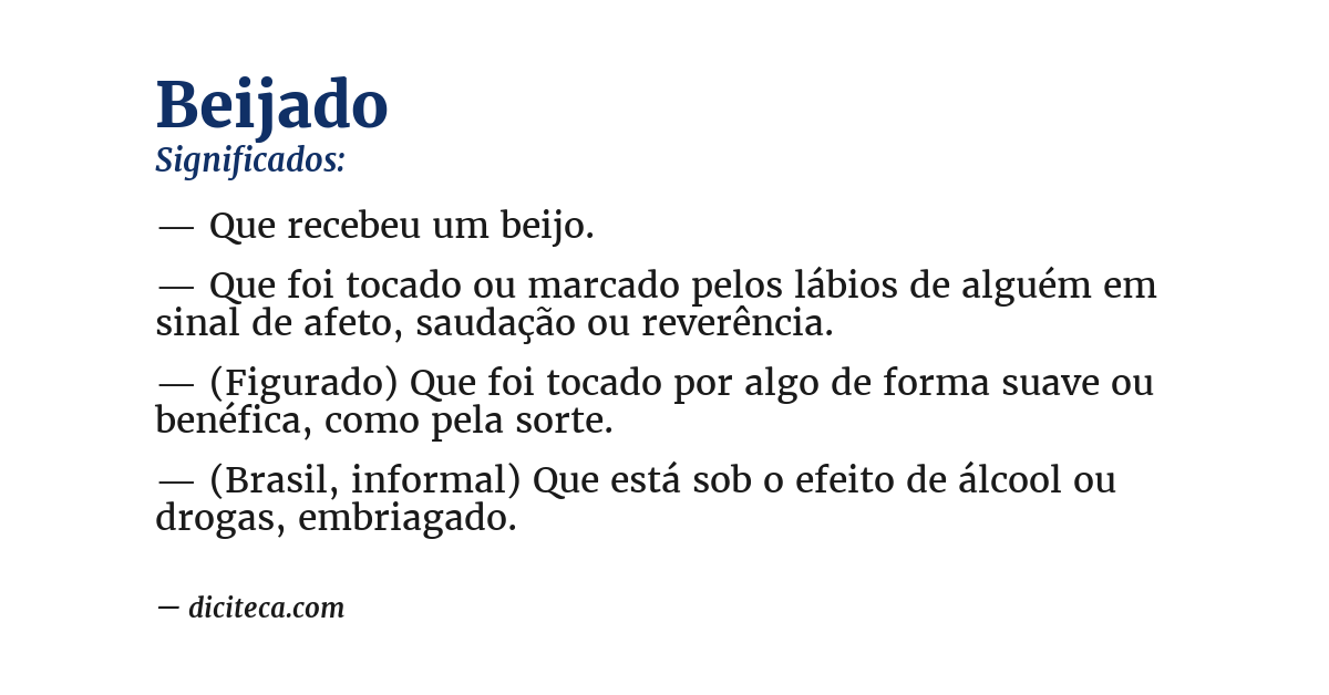 Significado de beijado