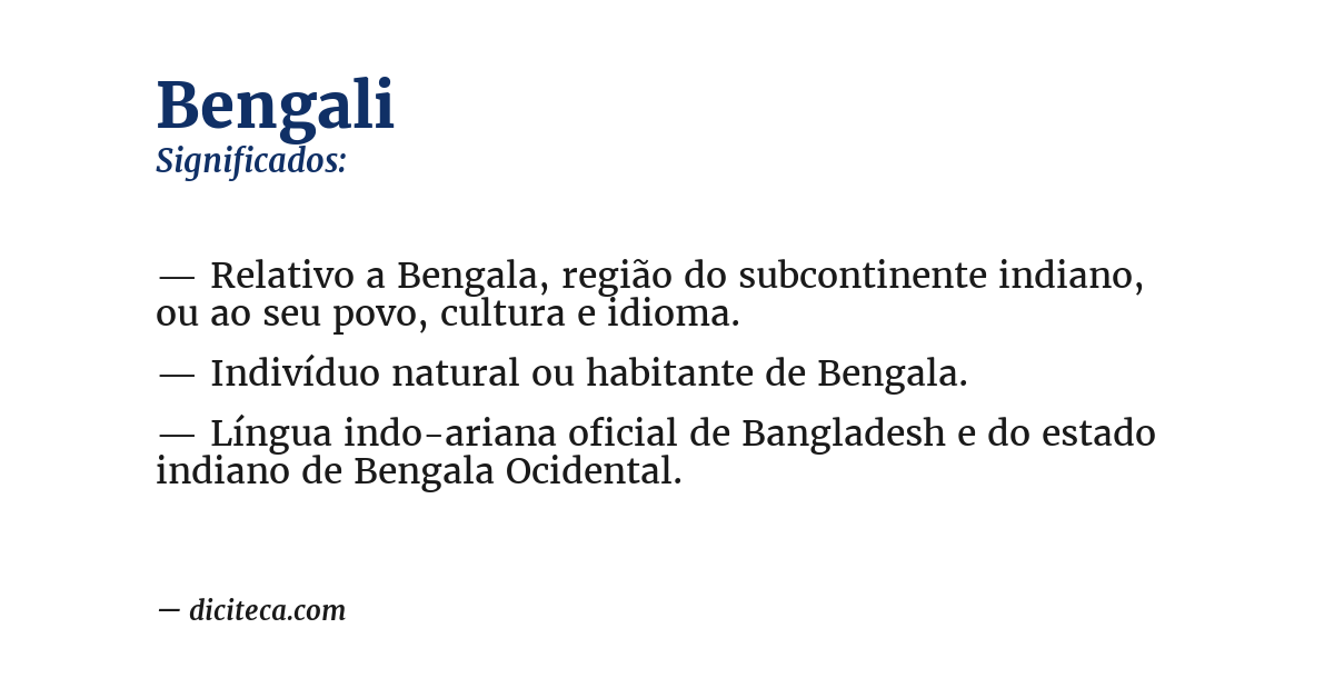 Significado de bengali