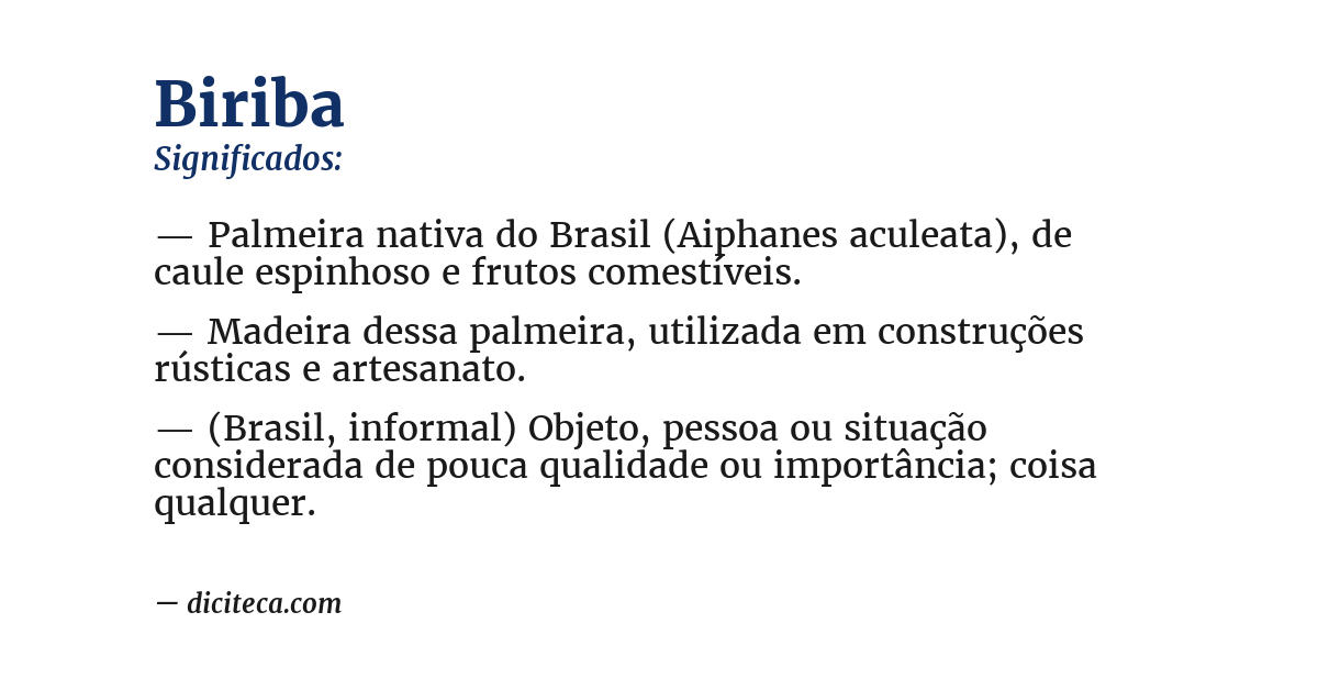 Significado de biriba