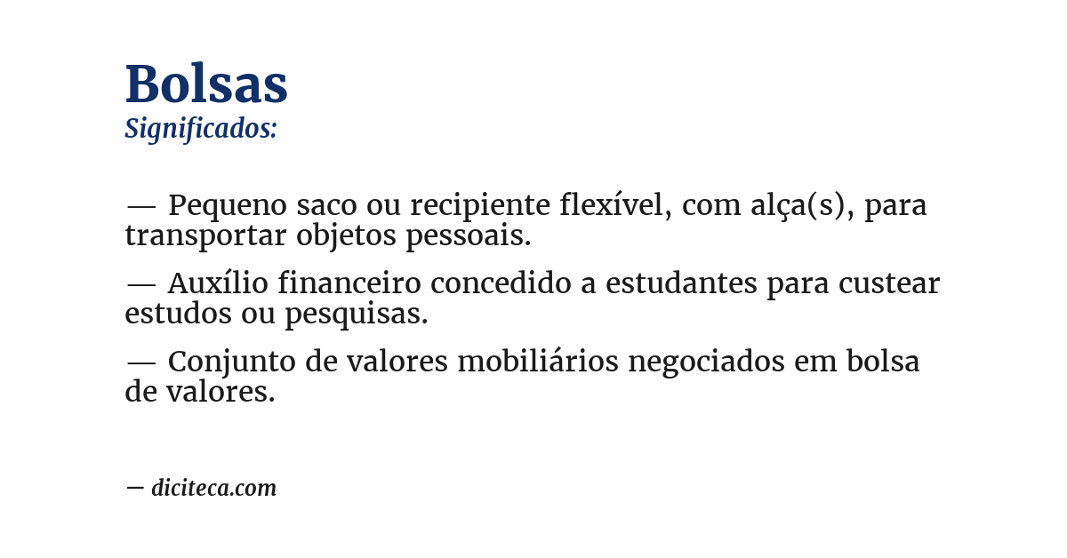 Significado de bolsas