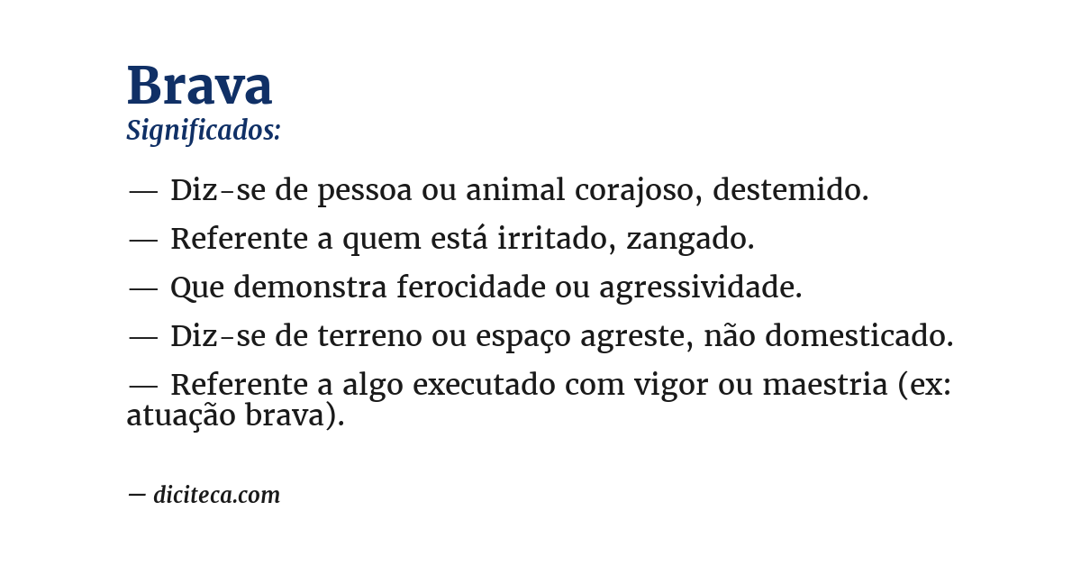 Significado de brava