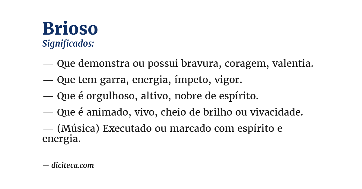 Significado de brioso