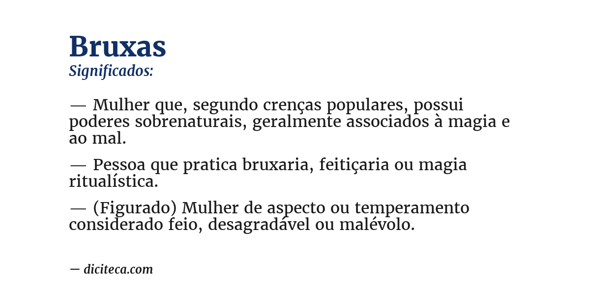 Significado de bruxas