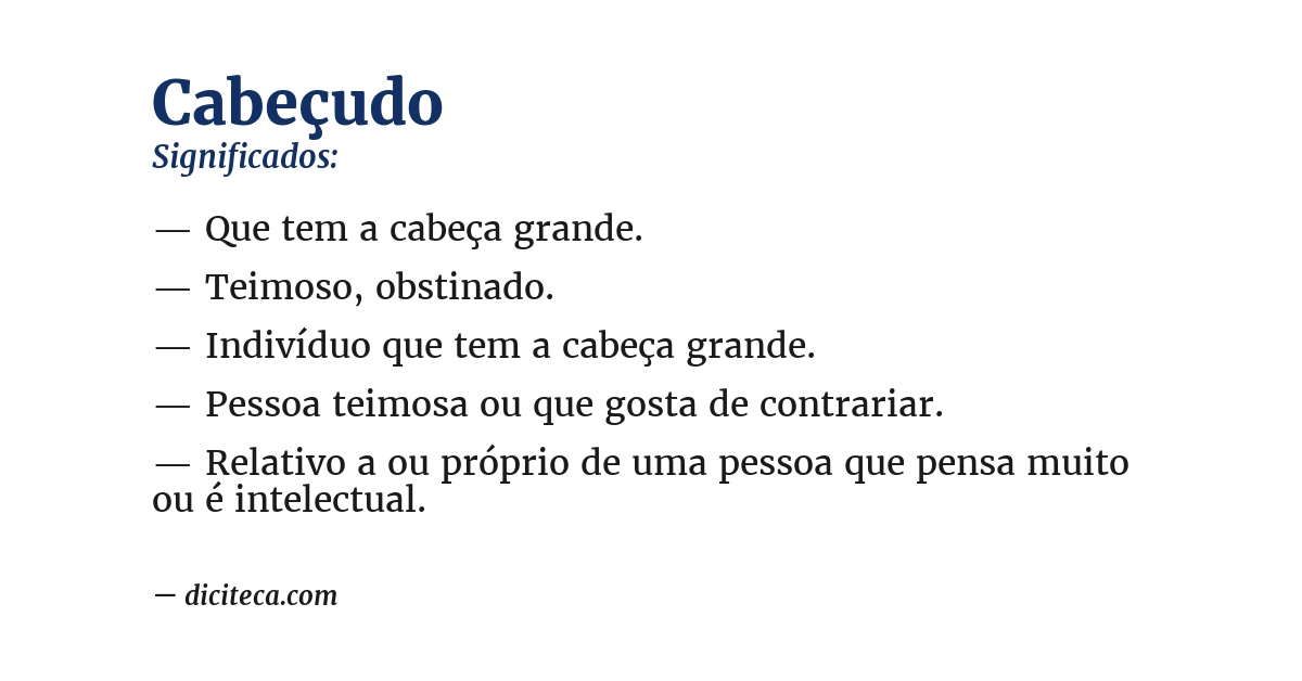 Significado de cabeçudo