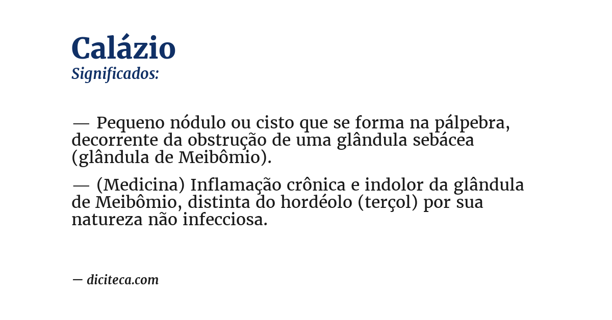 Significado de calázio