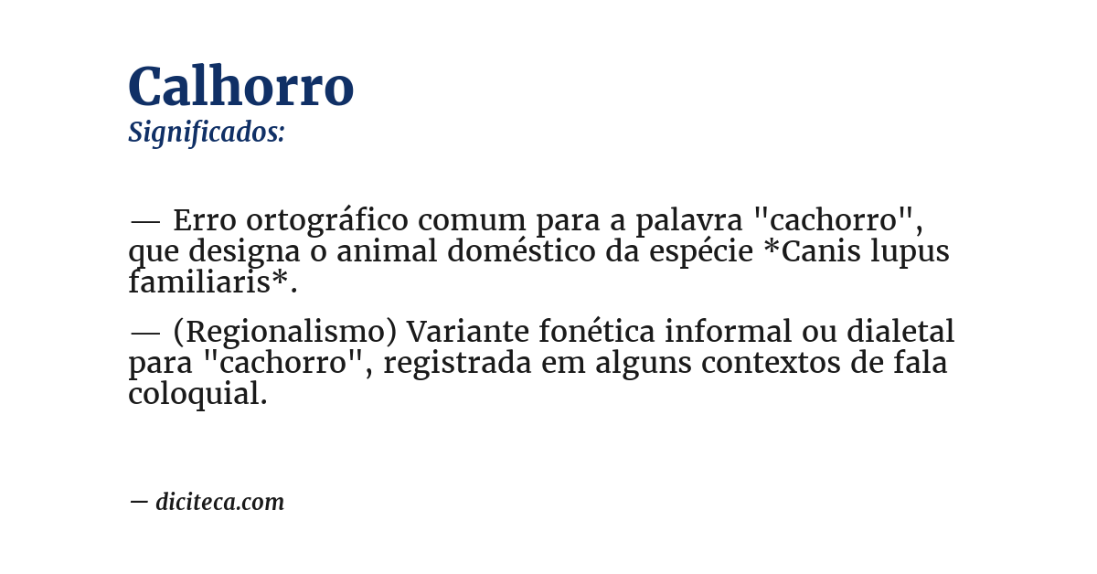Significado de calhorro