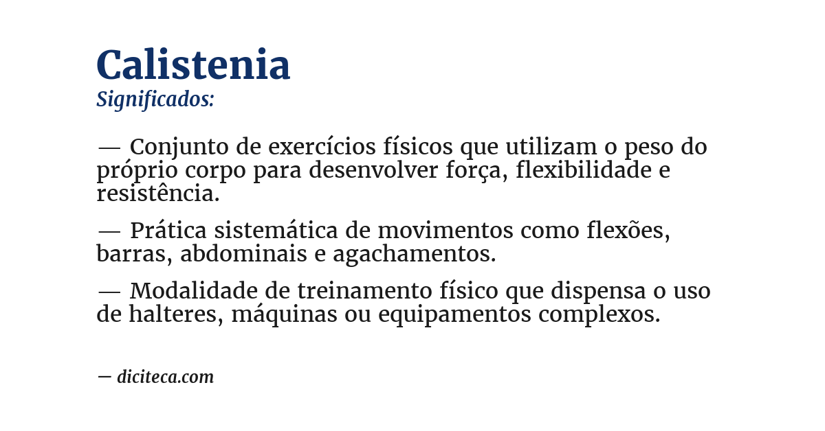 Significado de calistenia