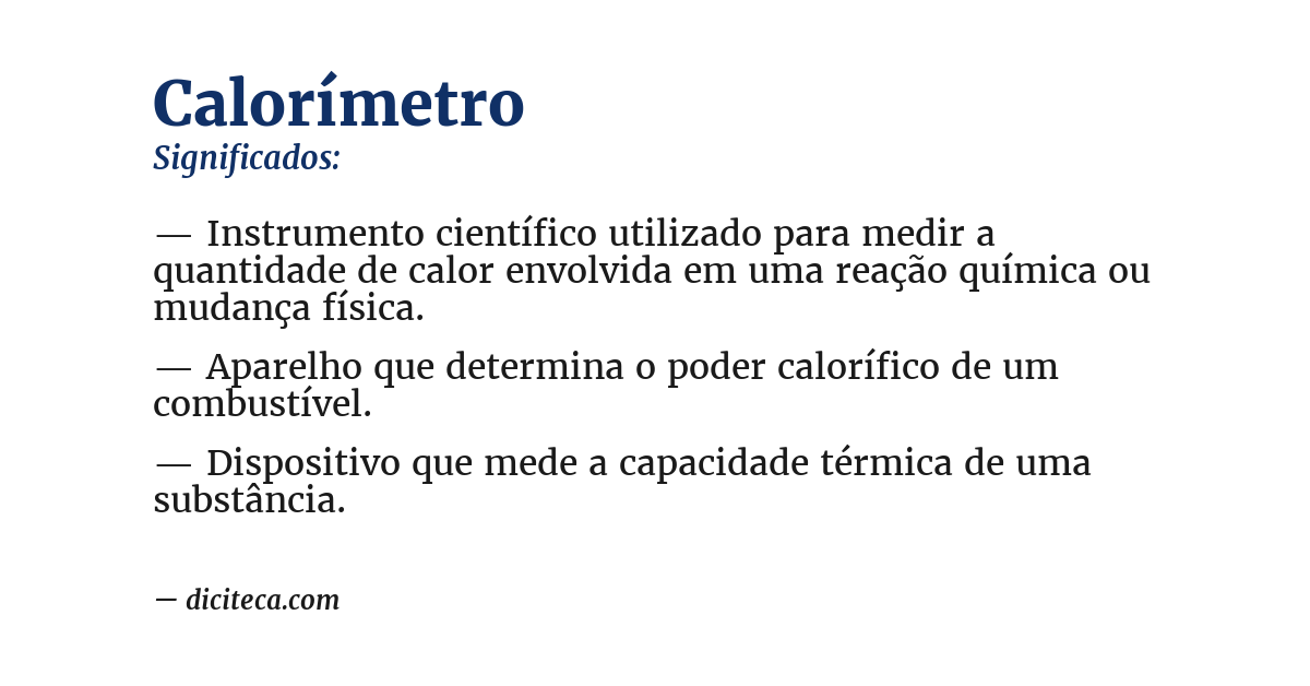 Significado de calorímetro