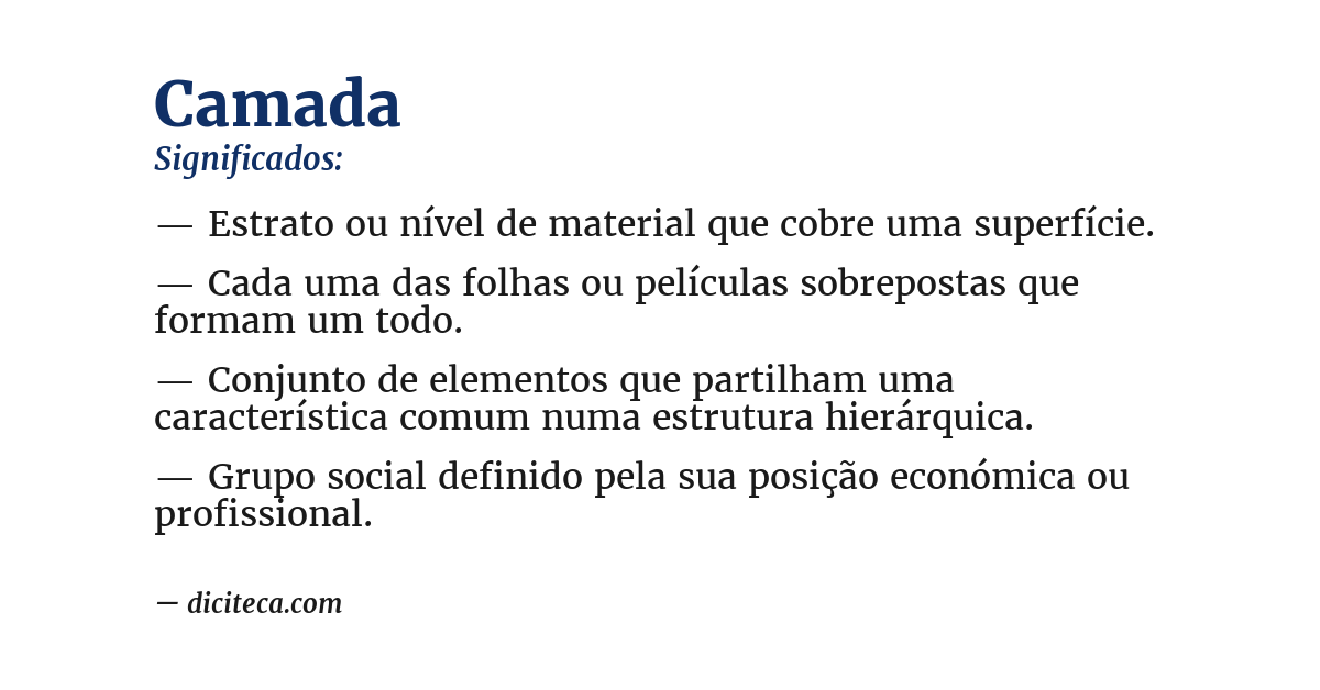 Significado de camada