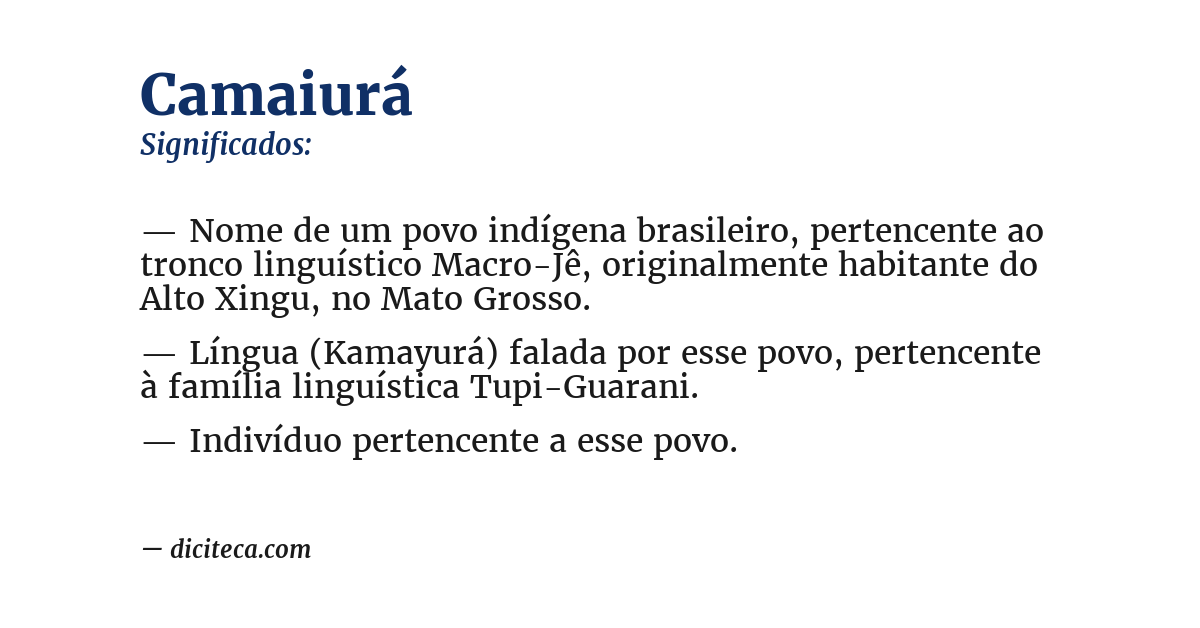 Significado de camaiurá