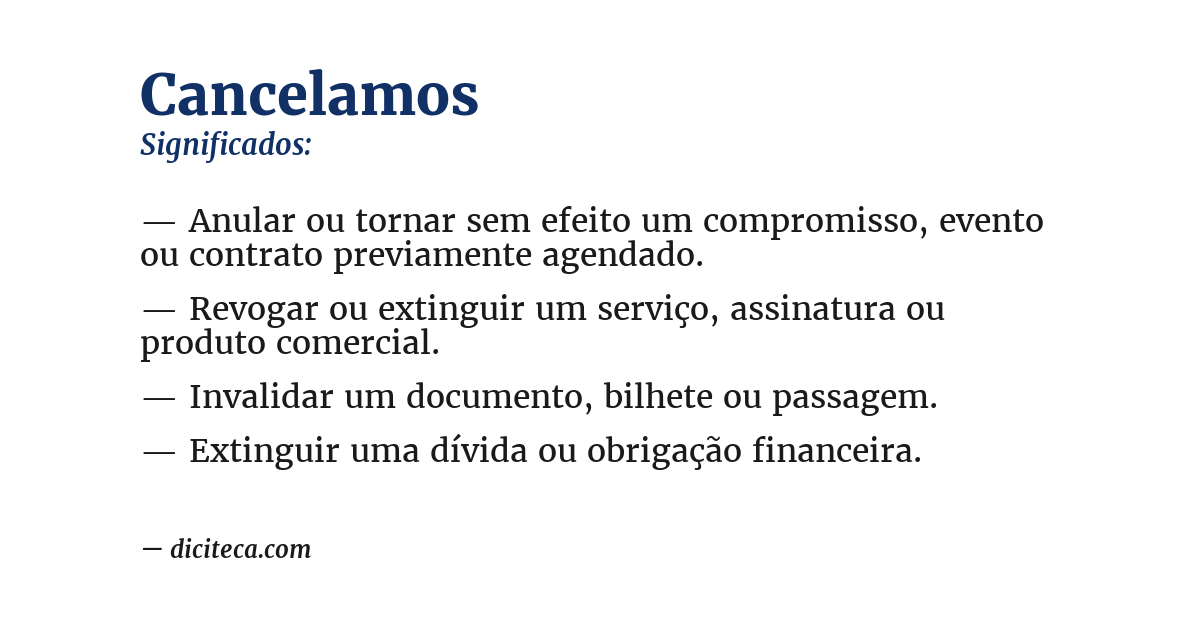 Significado de cancelamos