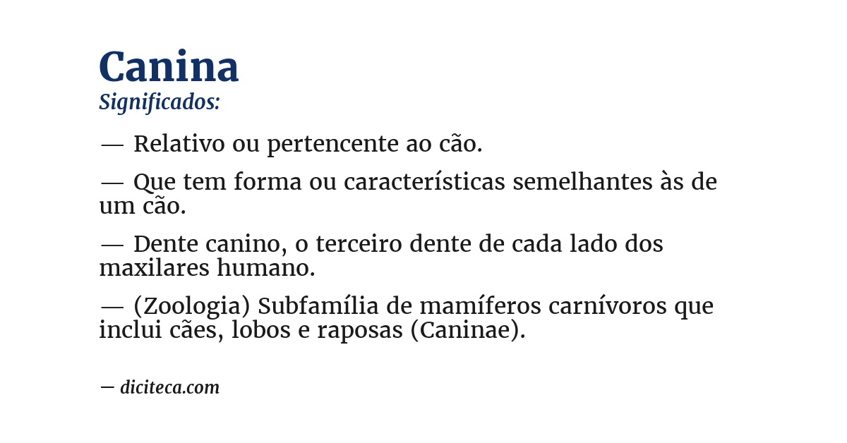 Significado de canina