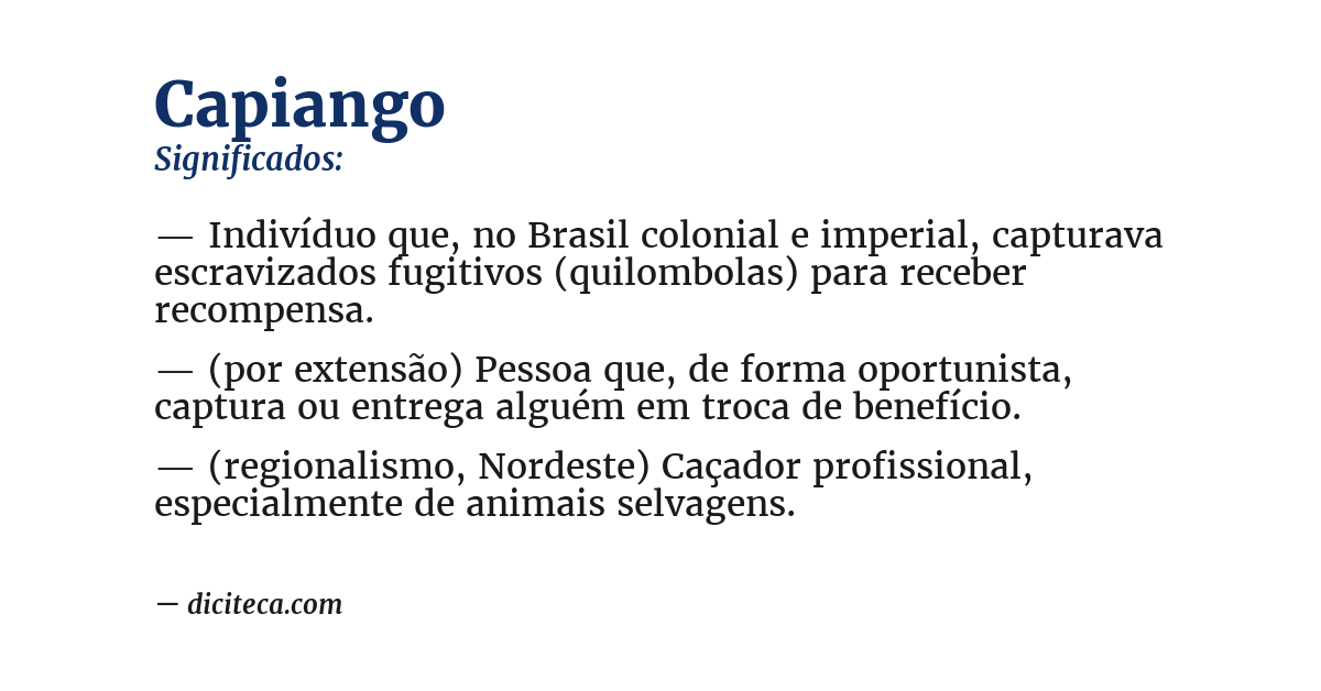 Significado de capiango