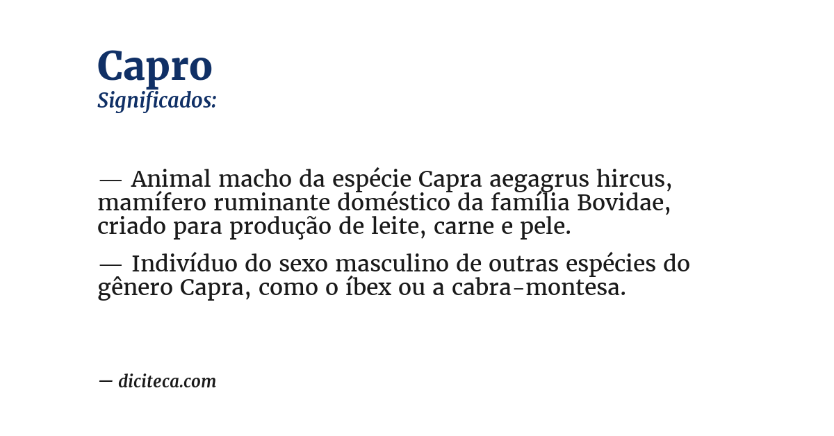 Significado de capro