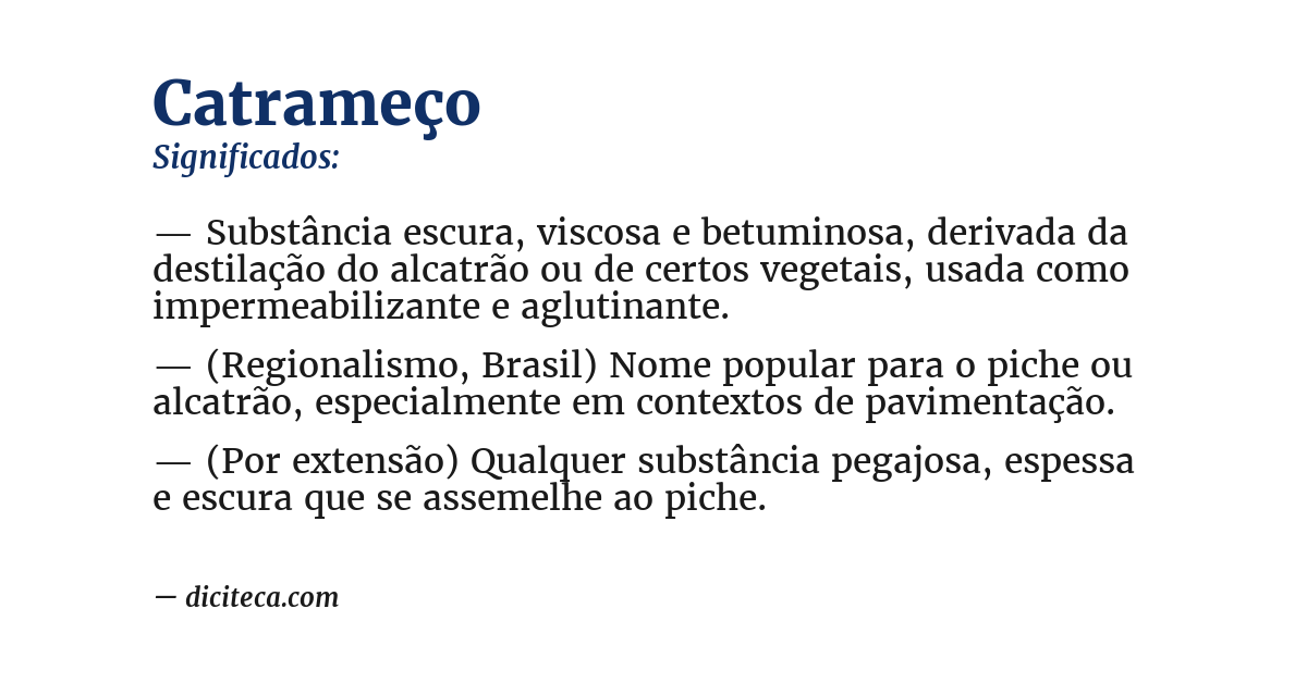 Significado de catrameço
