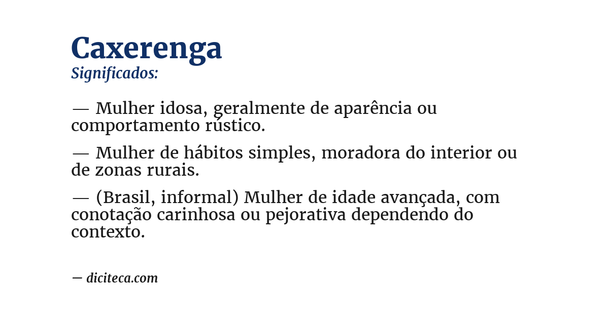 Significado de caxerenga