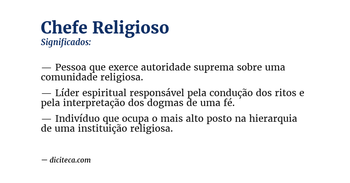 Significado de chefe religioso