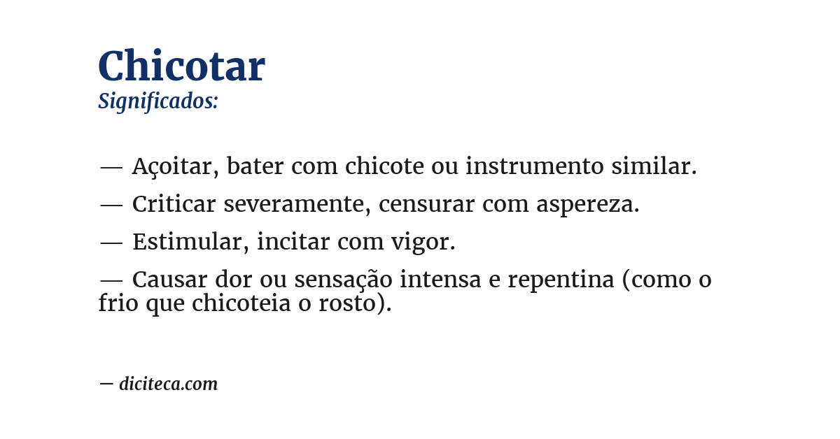 Significado de chicotar