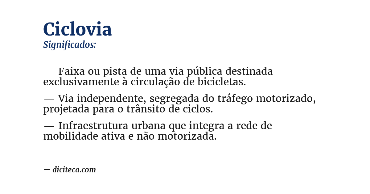 Significado de ciclovia